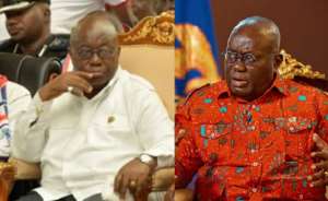Left and right photographs, Nana Akufo Addo of old and current looks