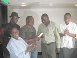 r-l: Emeka Mba, Senator Ayogu Eze, Zak Orji, Hon. Dino Melaye and Egbe Dawodu