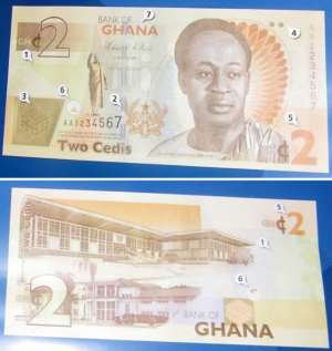 A dummy of the new GH¢2 note