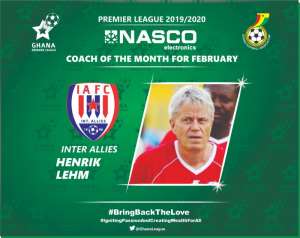 Henrik Lehm Of Inter Allies Wins February NASCO Coach Of The Month Award