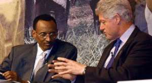 Paul Kagame and Bill Clinton in 1994 and the Rwanda genocide begins 1994