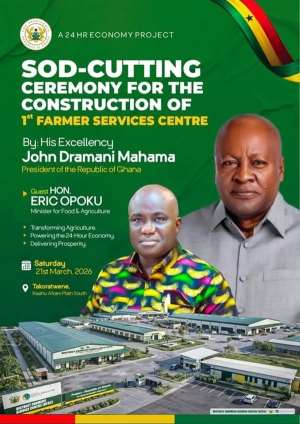 Mahama to cut sod for Farmer Service Centre under 24-Hour Economy project in Kwahu Afram Plains