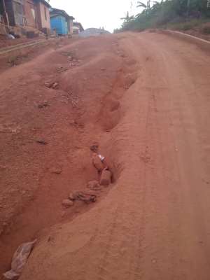 Ahafo Region: Mim Residents Cry To Govt To Fix Death Trap Road