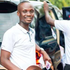 Volta Regional NPP Youths Organizer, Hon. Emmanuel Quashie donate to Akatsi All-stars