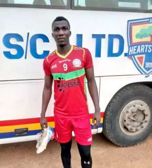 Striker Abednego Tetteh To Feature For Hearts When GPL Resumes