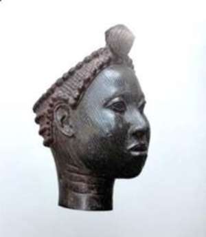 Crowned head of an Ooni, Yoruba, Nigerian National Commission for Museums and Monuments, Abuja, Nigeria.