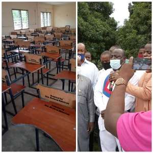 Hon Mathew Nyindam former MP for Kpandai donates furniture to Nkanchina Community Nursing Training