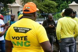 ANC campaigners at voting station in November 2020. - Source: Photo by Darren Stewart/Gallo Images via Getty Images