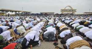 Muslims performing Eid prayers