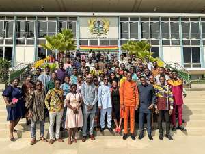 Members of Youth Impact Parliament in a group photograph with the Members Of Parliament