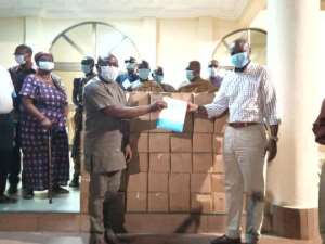 COVID-19: Togbe Afede Donate Sanitizers, GH100k To Two Hospitals