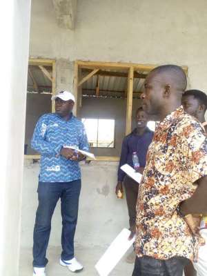 Asene Manso Akroso DCE Inspects Ongoing Projects At Akyem Manso