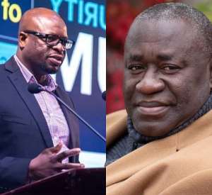 Dr. Kwaku Danso, a Research Fellow and Deputy Dean at the Faculty of Academic Affairs and Research, KAIPTC left and Prof. Kwesi Aning, the Director, Faculty of Academic Affairs and Research, KAIPTC Right