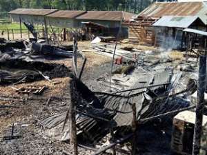 Burned down Ebola treatment center