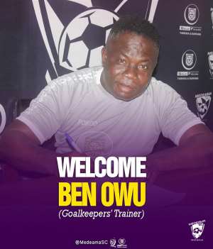 Medeama SC announces the appointment of Ben Owu as new goalkeepers trainer