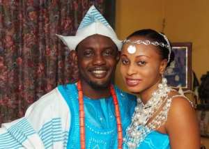 ayo and his wife mabel at their traditonal wedding in 2008