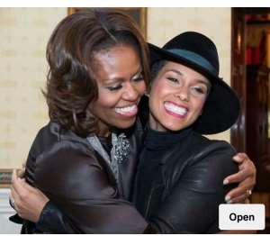 Alicia Keys and Michelle Obama
