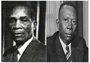The race was between sitting President William V.S. Tubman and his challenger Didwho Welleh Twe pictured above with Tubman on the right.