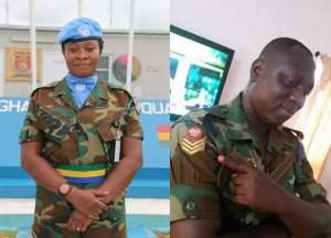 Warrant OfficerJabez Arthur, 45yrs,and his wife Warrant Oficer IISarah Kuadzi, 40yrs,died in floods at Adjei Kojo as they drove through the rainsin a military pick-up.