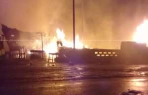 Part Of Kumasi Central Market Spark Fire