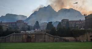 A wildfire spread across the slopes of Table Mountain to the University of Cape Town. - Source: Photo by Brenton GeachGallo Images via Getty Images