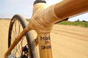 The Bamboo bicycle made in Ghana, the work of Miss Winifred Selby. Photo credit: Media Ghana