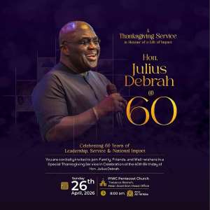 Julius Debrah to mark 60th birthday with thanksgiving service on April 26
