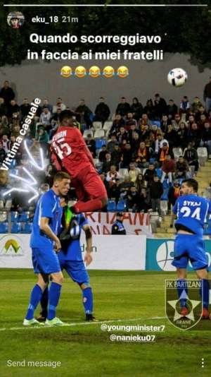 Partizani Tirana sweating over the fitness of Ghanaian striker Ekuban ahead of Albanian derby against Tirana