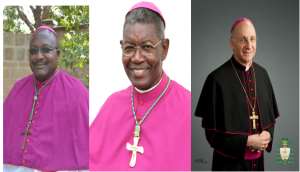 Bishop Kumordji, Bishop Emeritus Adanuty and Apostolic Nuncio to Ghana, Archbishop Jean-Marie Speich
