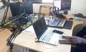 The office of Radio Capital FM is shown after the Guinea-Bissau Ministry of Media ordered the outlet on January 9, 2023, to cease broadcasting immediately as it had failed to pay outstanding license fees. Photo Credit: Mustafa Queita