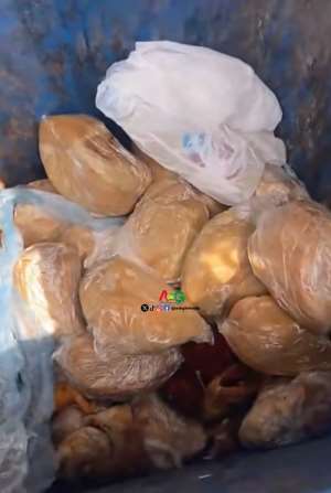 Kenkey thrown into the dustbin by security