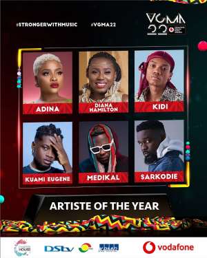 VGMA22!! Here Are The Top 10 Artiste With Most Nominations