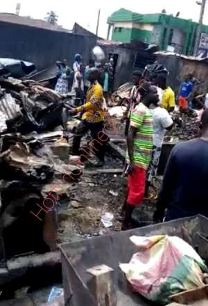 Madina Market Hit By Fire Disaster