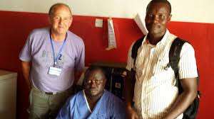 From left to right: Willem Tijssen founder: EBOLA ATTACK TEAM, Dr. Peter George middle and head nurse Morlay Bangura right