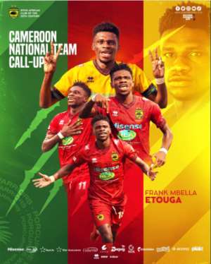 'You deserve it' - Asante Kotoko congratulates striker Franck Etouga Mbella after Cameroon call up
