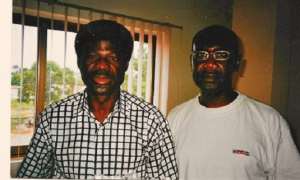 An old photo with the great writer and journalist, left, Mr. George Sydney Abugri and right, writer Joel Savage
