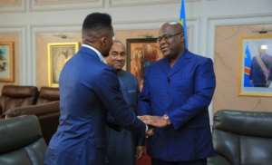 CAF President Dr Ahmad And Samuel Etoo Get Presidential Reception At DRC