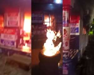 Aowin: Angry NPP supporters burn party office over disputed internal election results