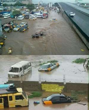 Video Flood destroy properties, roads in Kaneshie