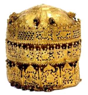 Crown of Tewodros II, looted at Maqdala, Ethiopia in 1868, now in Victoria and Albert Museum, London, United Kingdom.