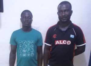 James Akwasi Laar and Aaron Nana Tweneboah in police custody