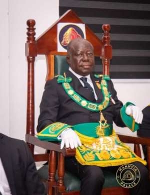 Interesting photos drop as Freemason honours Asantehene