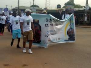 Members on a World No Tobacco Day Sensitization Walk