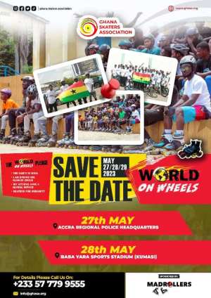 World on Wheels WOW skating event in Accra and Kumasi on the 27th and 28th of May