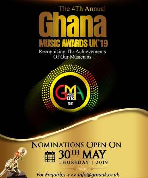 Nominations For 2019 Ghana Music Awards UK Open On 30th May