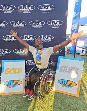 Raphael Botsyo Nkegbe Wins Gold At Desert Challenge Wheelchair Race In USA