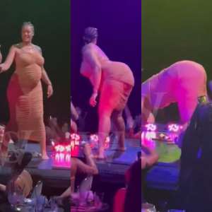 Heavily-pregnant woman twerks at event as crowd cheer her