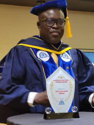 Mahama Campaign Team congratulates Professor Richard Kofi Asiedu for being Honoured with doctorate degree