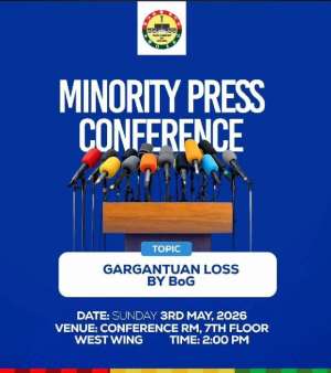 Minority to address Bank of Ghana losses at presser