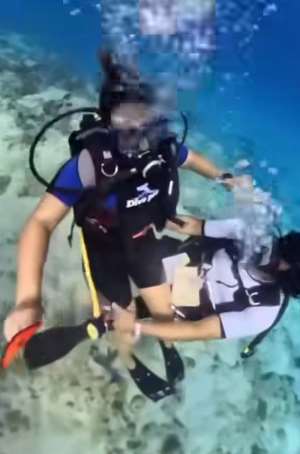 US tourist and Scuba instructor